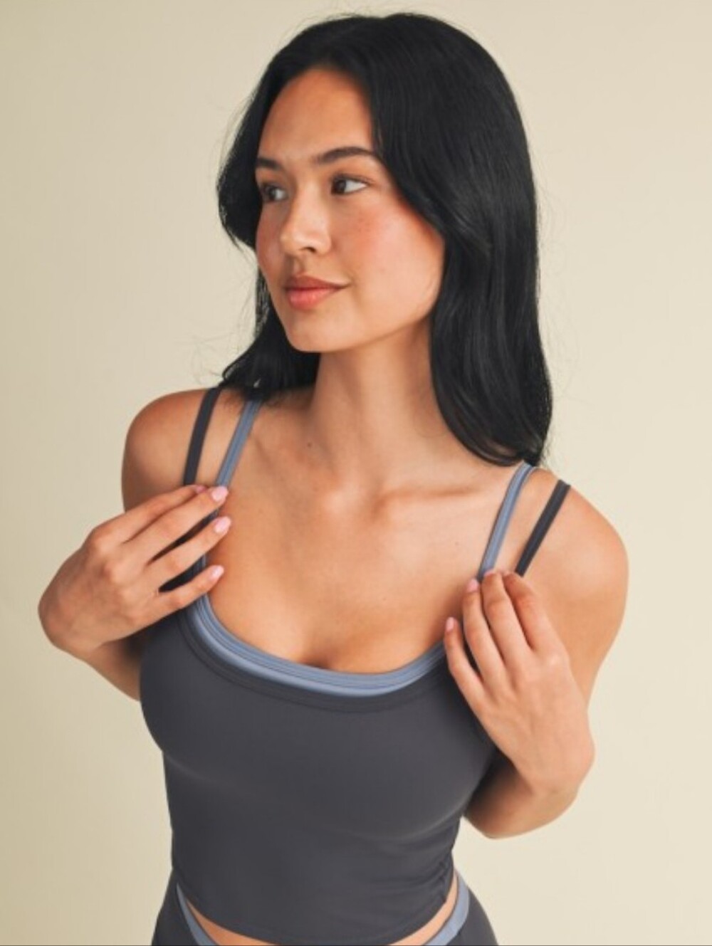 Slate & Dusty Blue Double Layered Tank Top
